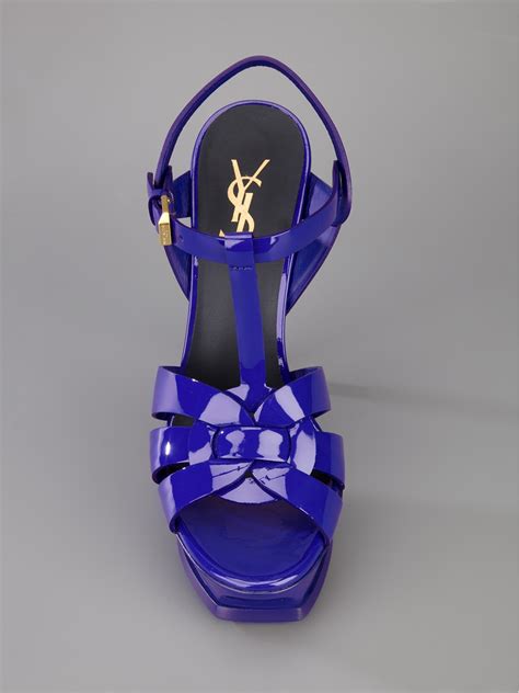 yves saint laurent blue tribute sandals|Saint Laurent tribute sandal sale.